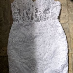 White bustier mini dress